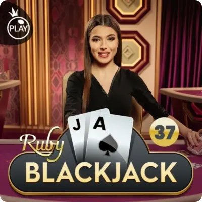 Stół Ruby Blackjack na żywo z krupierem.